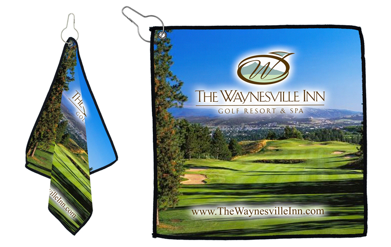 12" x 12" Recycled RPET Suede Golf Towel Full Color Import Air Ship